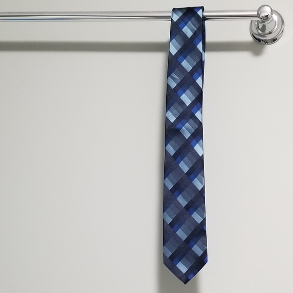 Other - Men's Blue-scale Navy Plaid Tie
